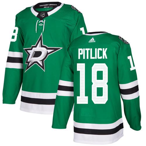 Adidas Men Dallas Stars #18 Tyler Pitlick Green Home Authentic Stitched NHL Jersey